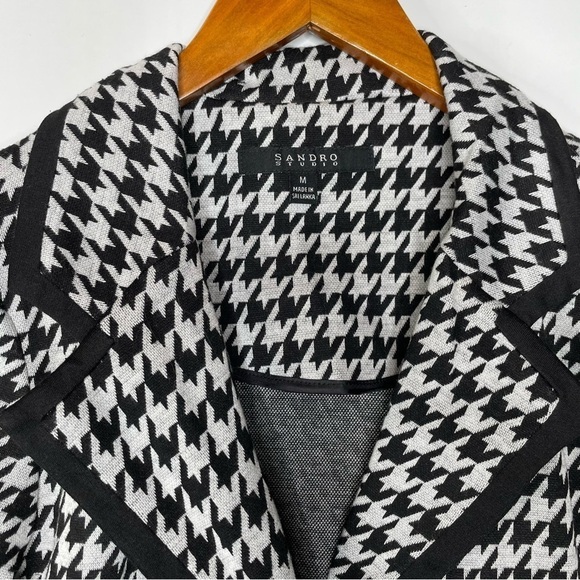 Sandro Studio Houndstooth Knit Blazer Medium - Picture 3 of 4